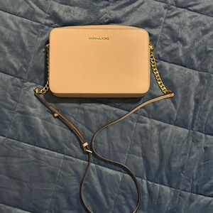 Michael Kors Pink Crossbody Bag with Gold Chain